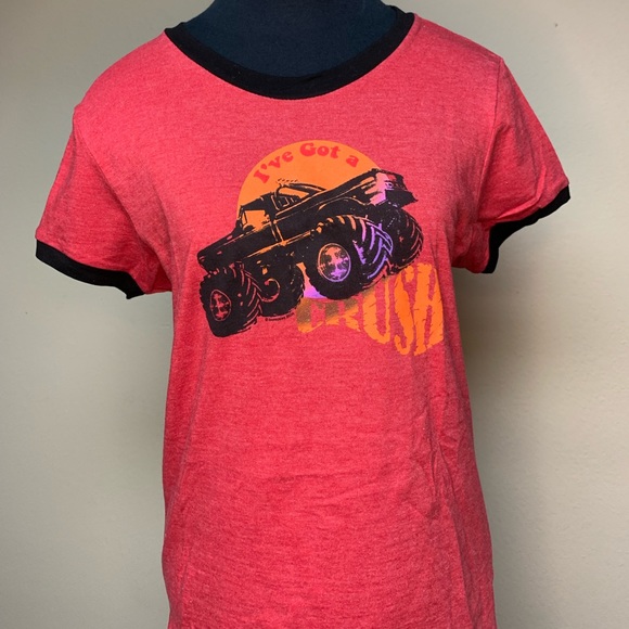 Fun Cap Sleeve Tshirt XL Junior’s with Monster Truck Graphic NEW - Picture 1 of 6